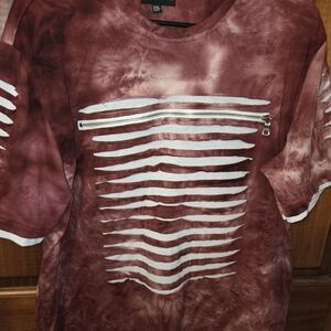 Carbon Burgundy Tie-Dye Tee